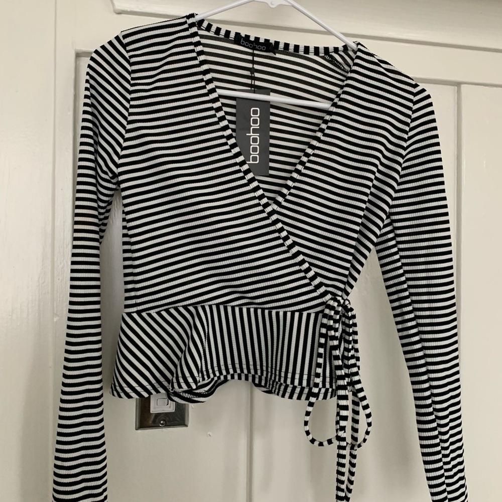 ASOS Striped Wrap Top